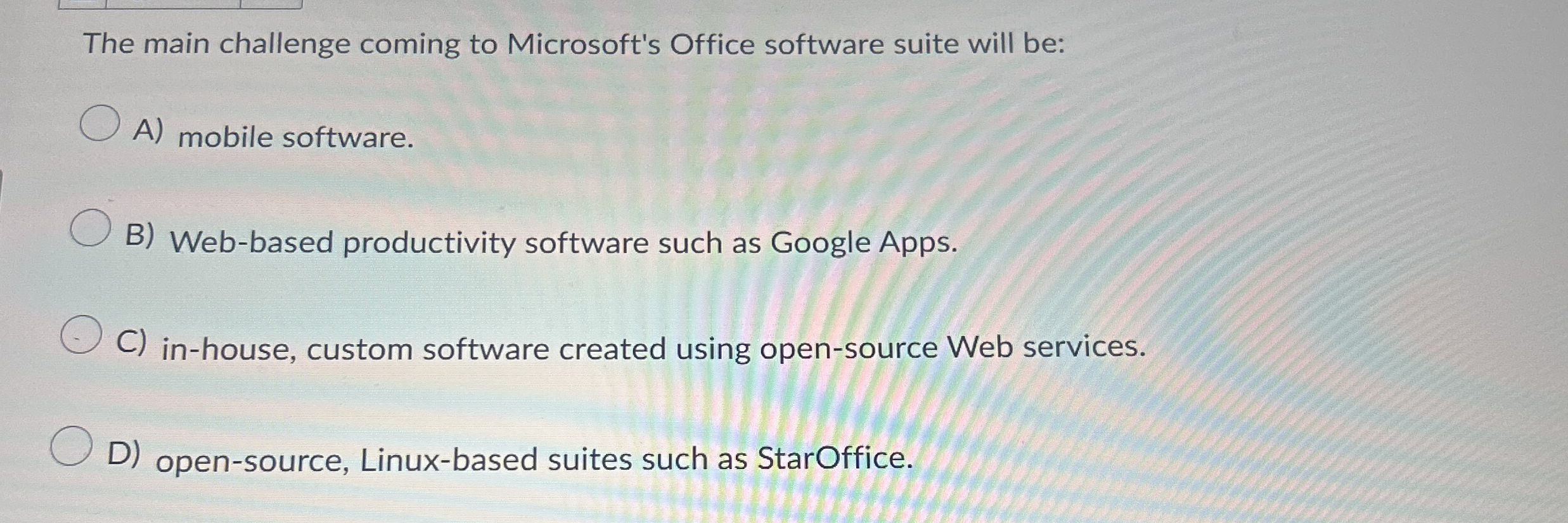 The main challenge coming to Microsoft's Office
