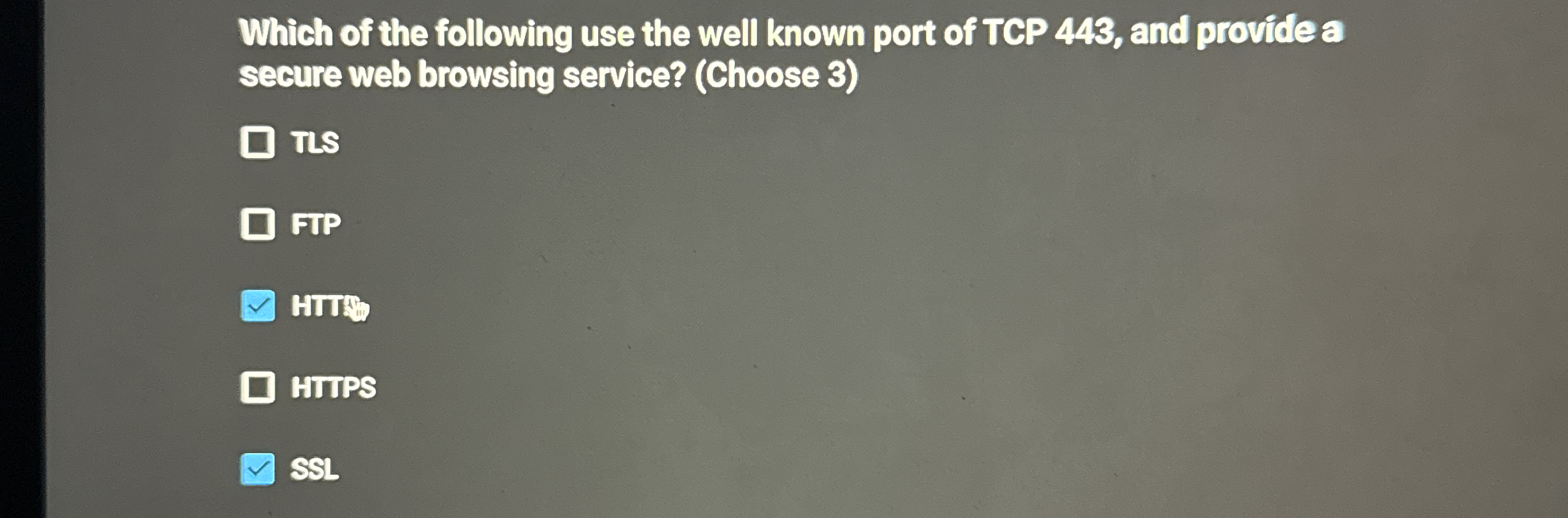 Which of the following use the well known port of