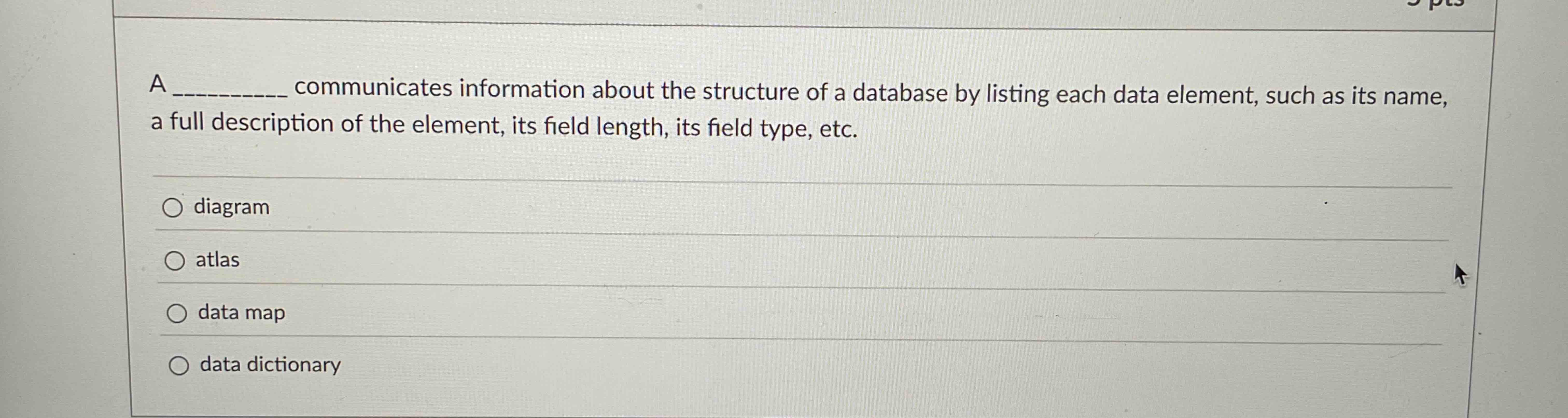 A communicates information about the structure of