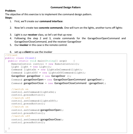 Command Design Pattern The objective of this
