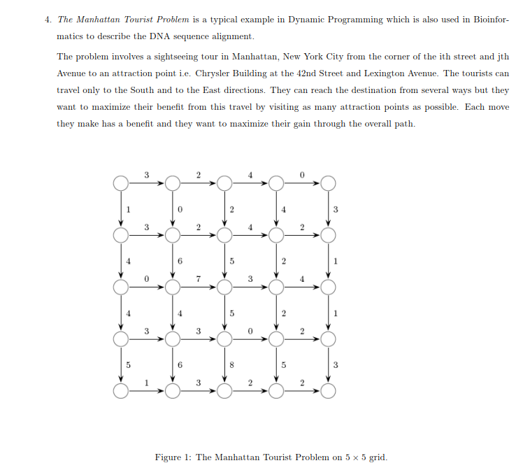 The Manhattan Tourist Problem is a typical