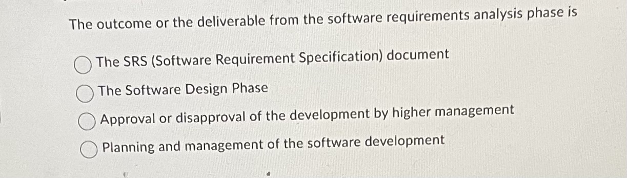 The outcome or the deliverable from the software