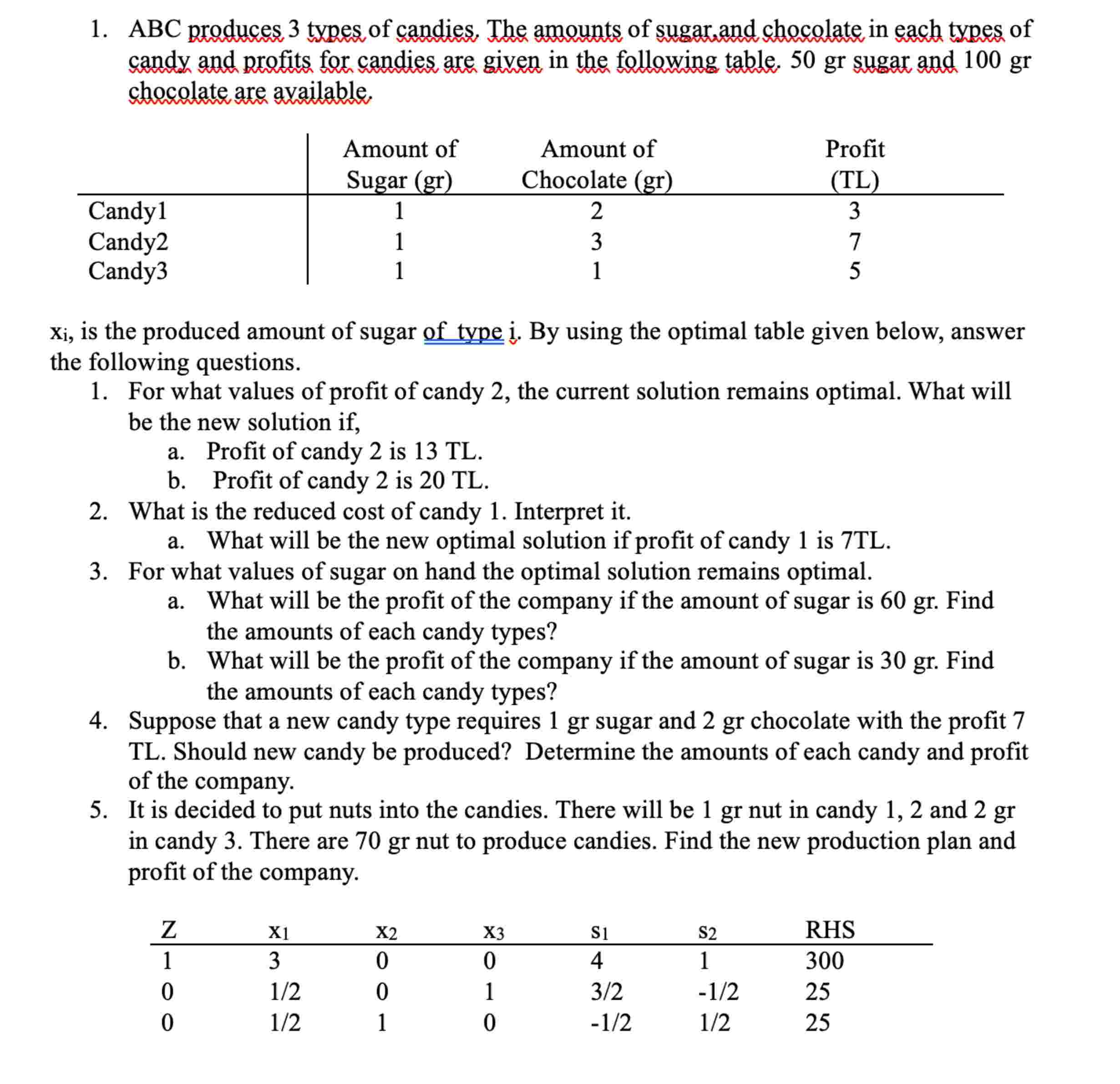 1 . ABC produces 3 types of candies. The amounts