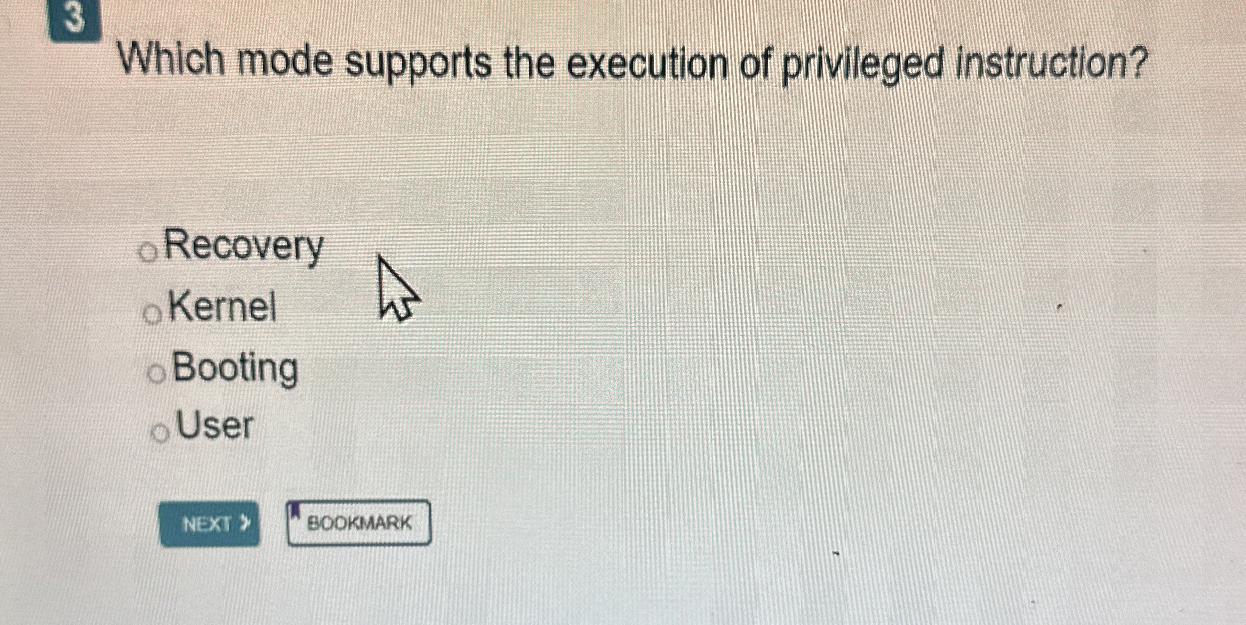 3 Which mode supports the execution of privileged