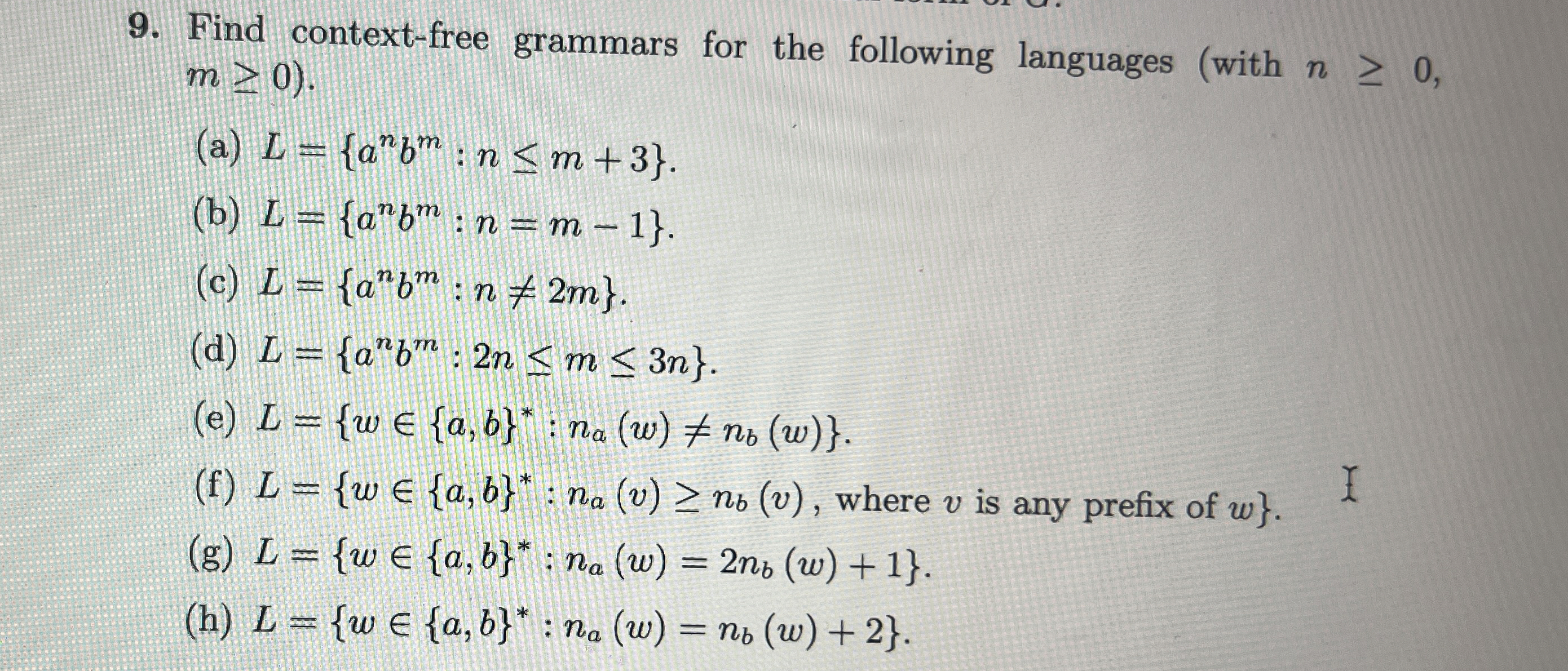 Find context - free grammars for the following