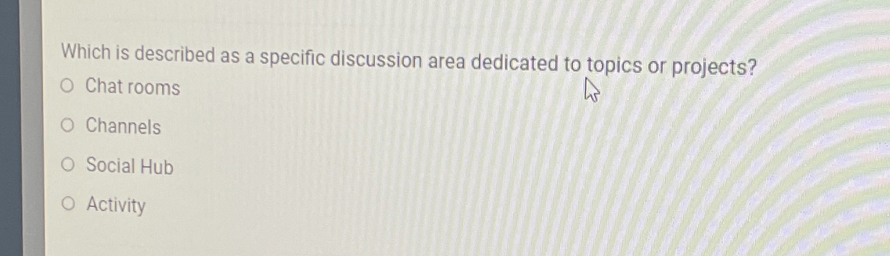 Which is described as a specific discussion area