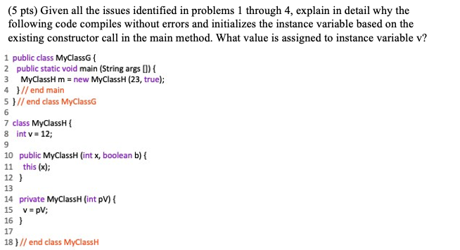 ( 5 pts ) Given all the issues identified in