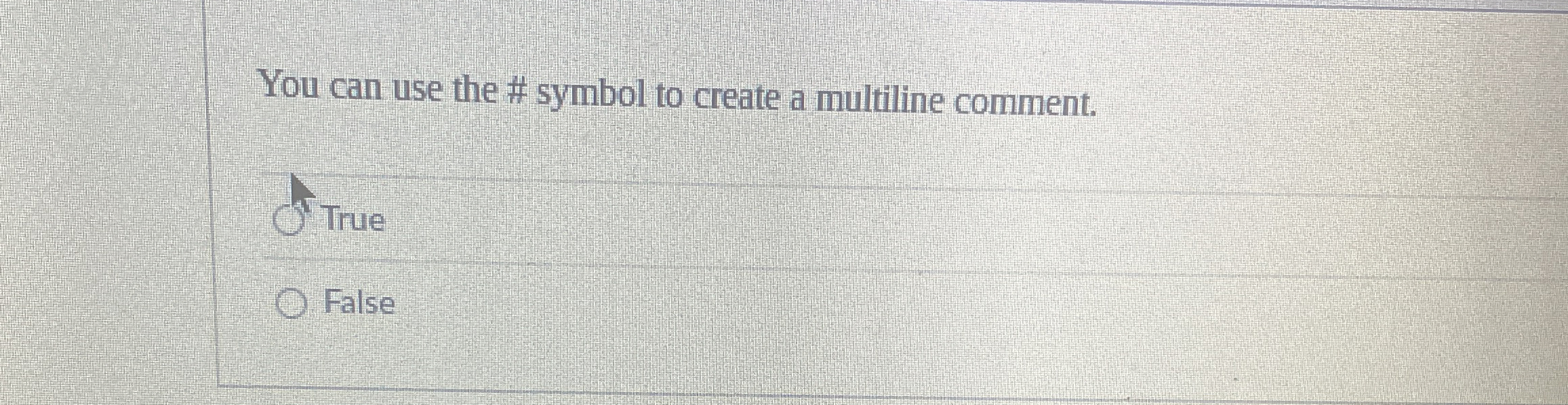You can use the # symbol to create a multiline