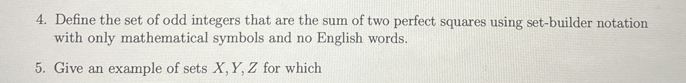 Define the set of odd integers that are the sum
