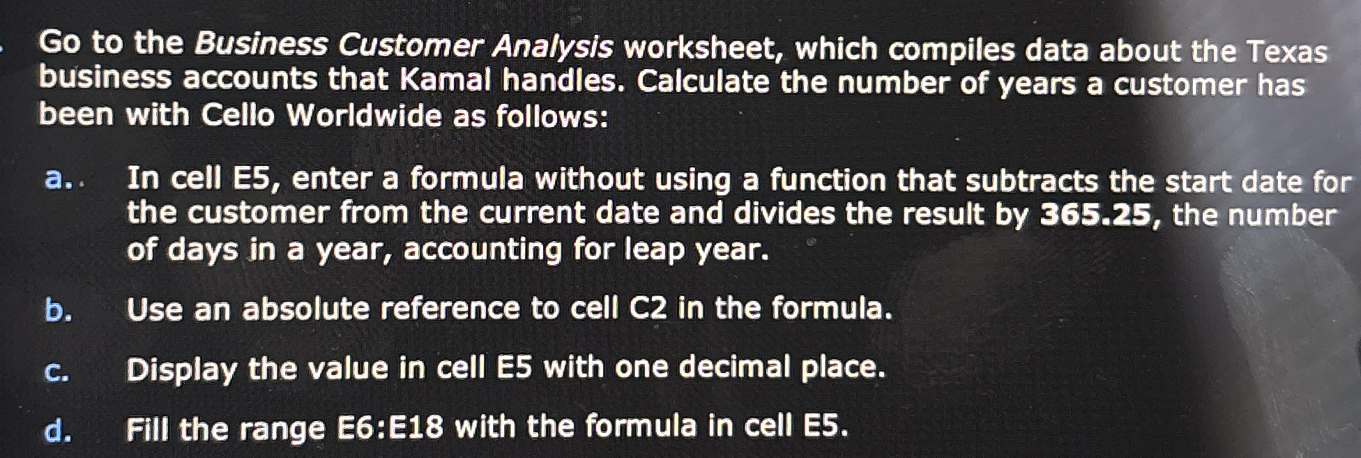 Go to the Business Customer Analysis worksheet,