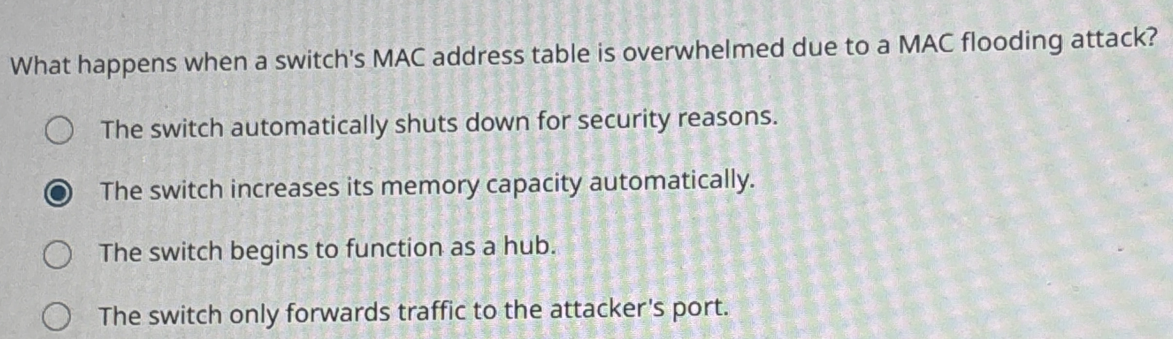 What happens when a switch's MAC address table is