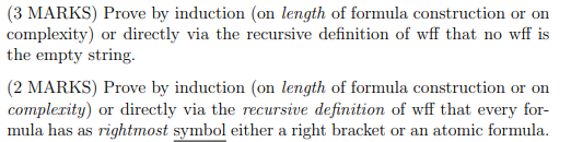 ( 3 MARKS ) Prove by induction ( on length of