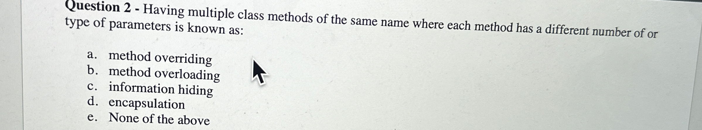 Question 2 - Having multiple class methods of the