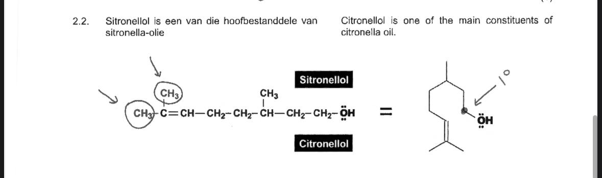 2 . 2 . Sitronellol is een van die