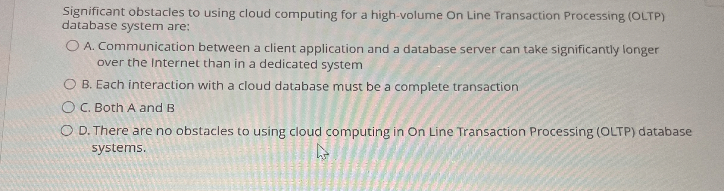 Significant obstacles to using cloud computing