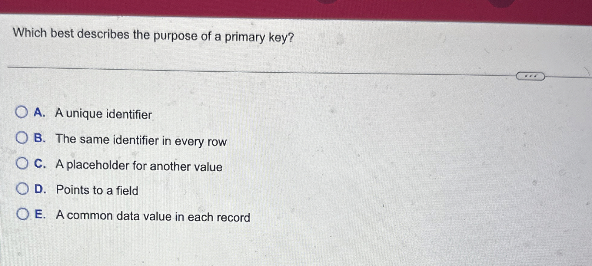 Which best describes the purpose of a primary