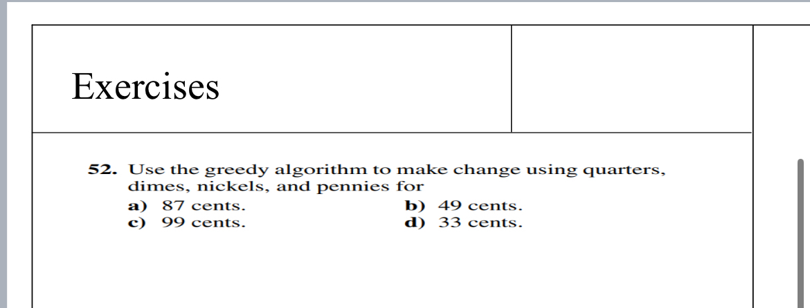\ table [ [ Exercises ] ] \ table [ [ 5 2 . Use