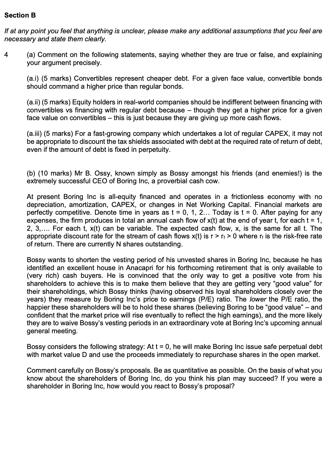 PLEASE ANSWER THE FOLLOWING QUESTION Section B if