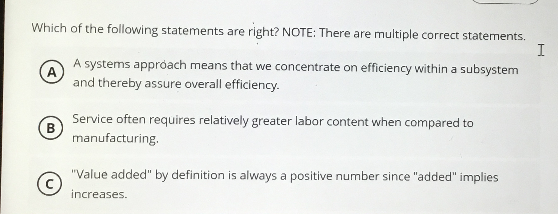 Which of the following statements are right?