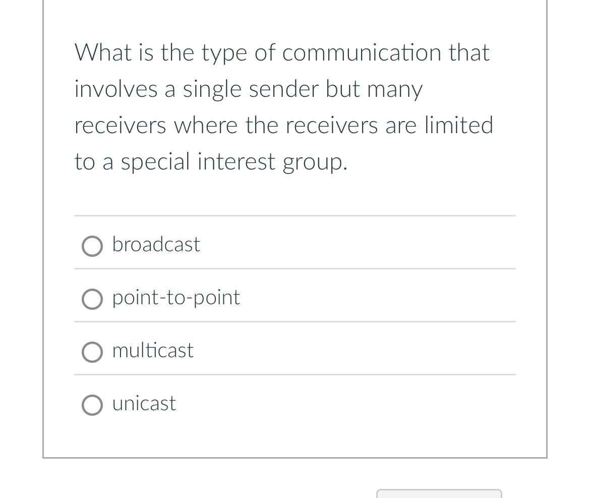 What is the type of communication that involves a