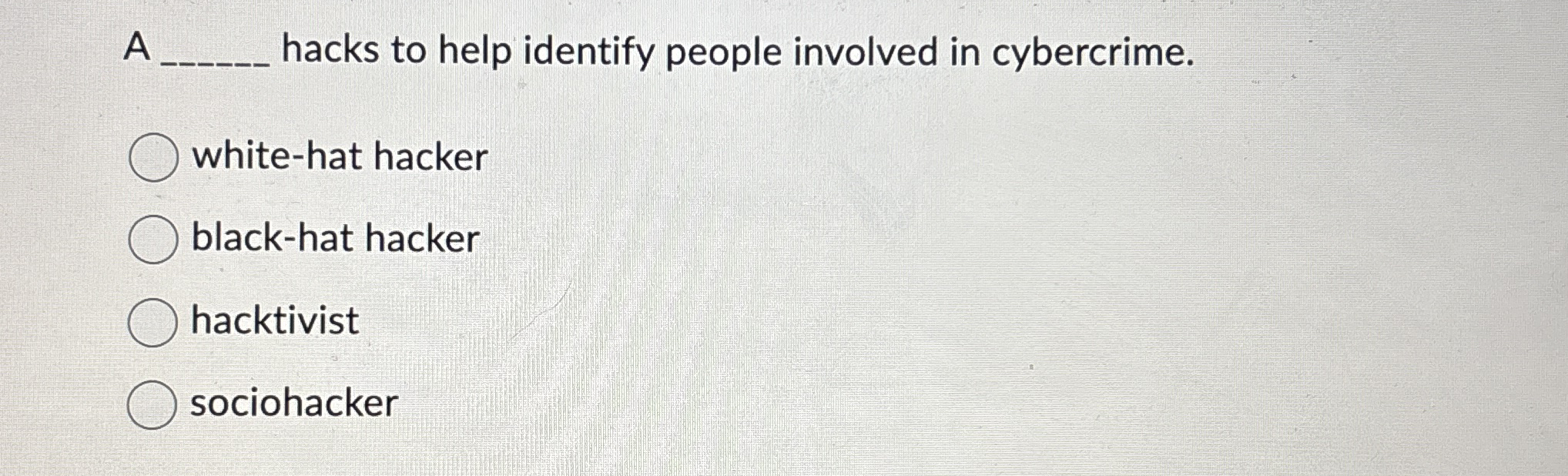 A hacks to help identify people involved in