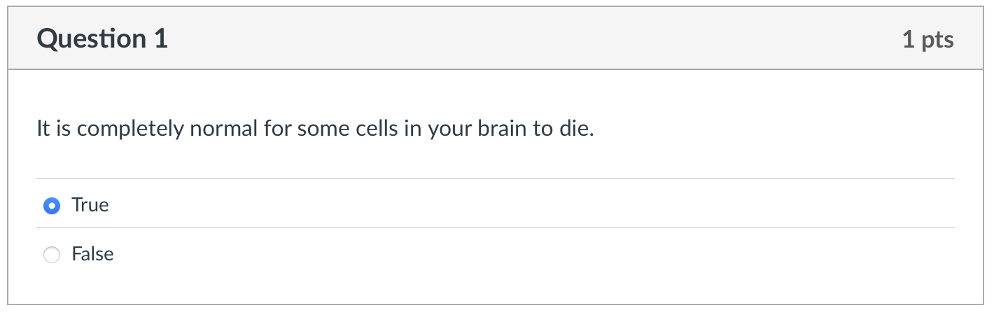 Question 1 It is completely normal for some cells