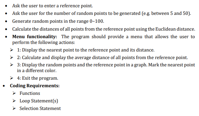 - Ask the user to enter a reference point. - Ask