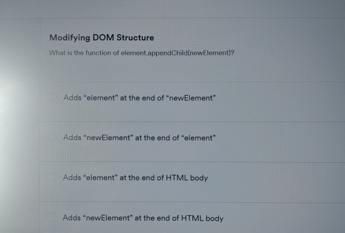 Modifying DOM Structure What is the function of