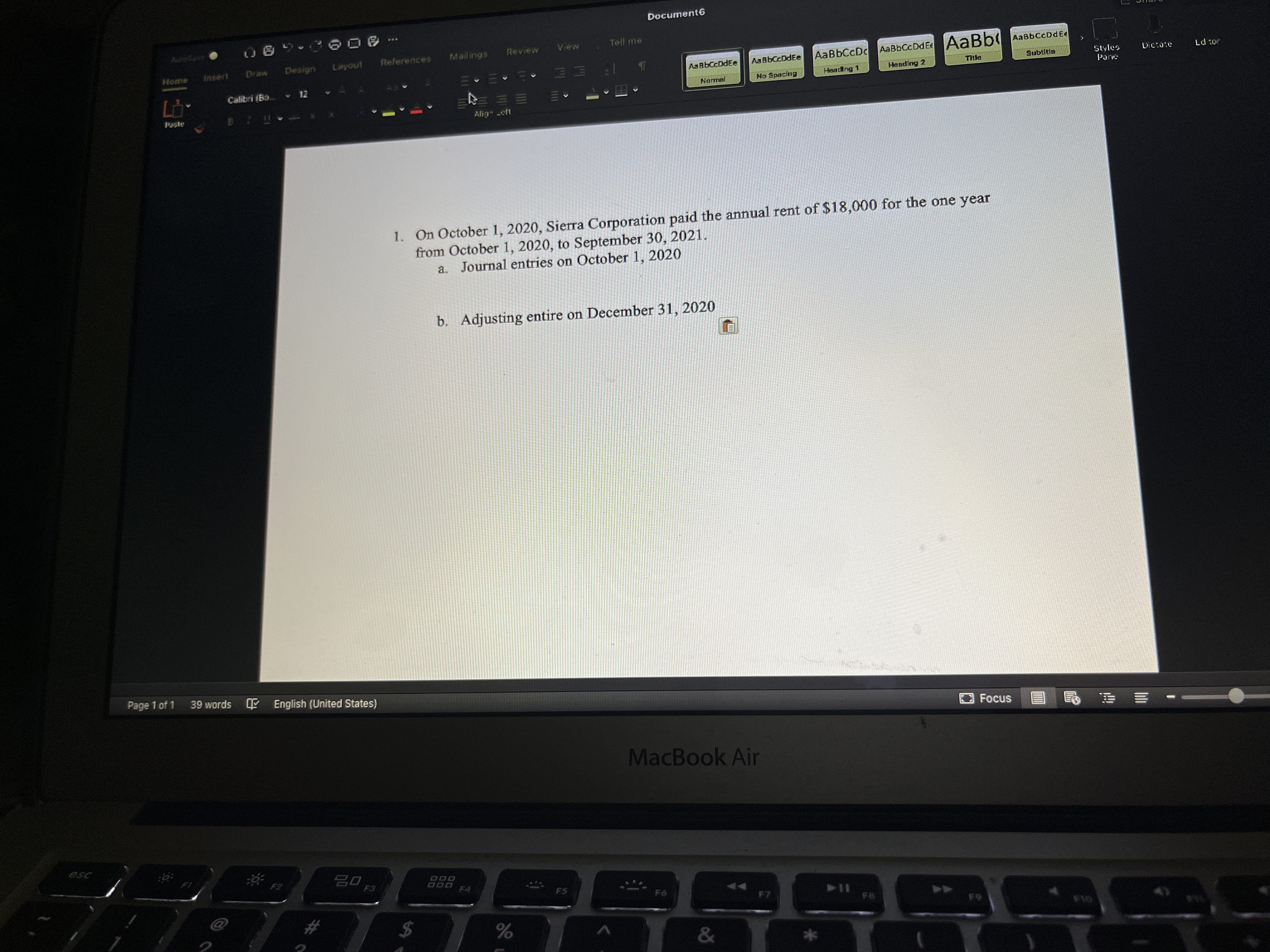 Document6 Review View Tell me Home Insert Draw