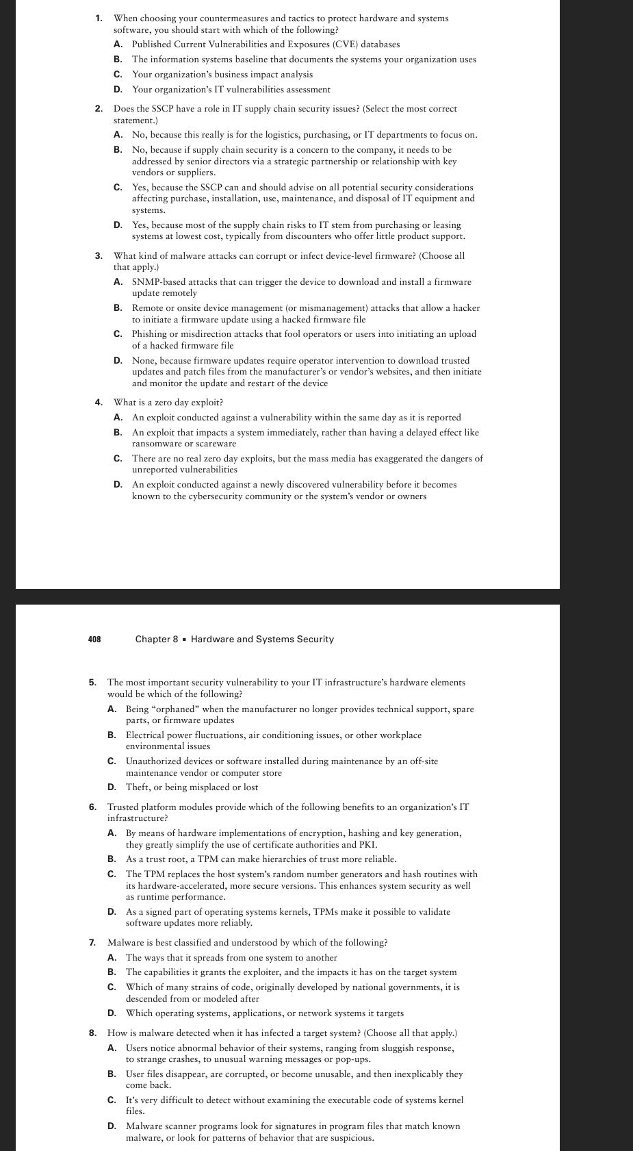 1 . When choosing your countermeasures and