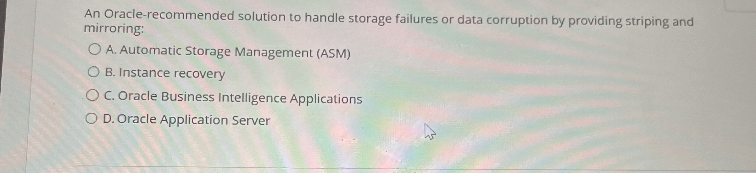 An Oracle - recommended solution to handle
