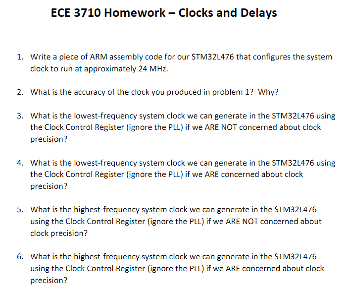 Write a piece of ARM assembly code for our STM 3