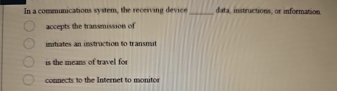 In a communications system, the receiving device