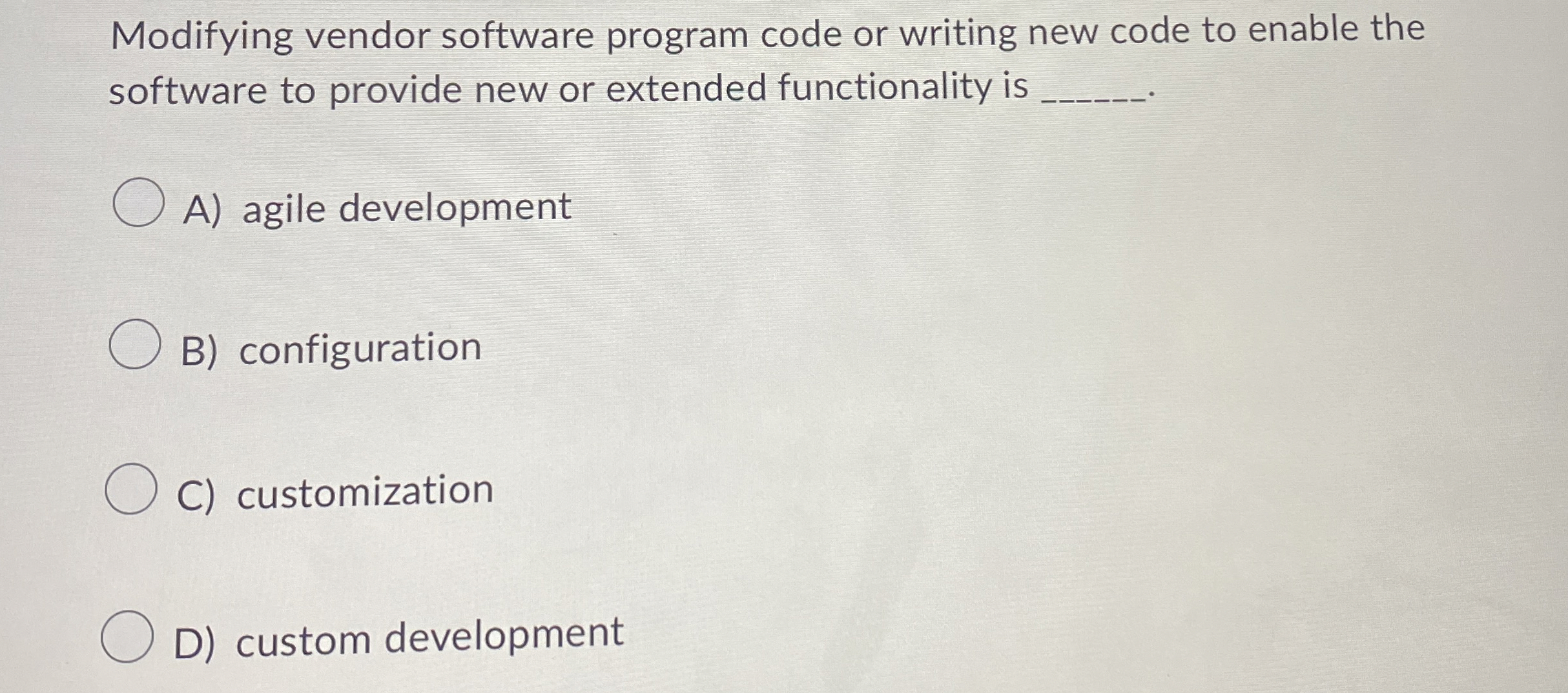 Modifying vendor software program code or writing