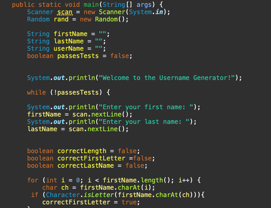I started my code but i keep getting an error.