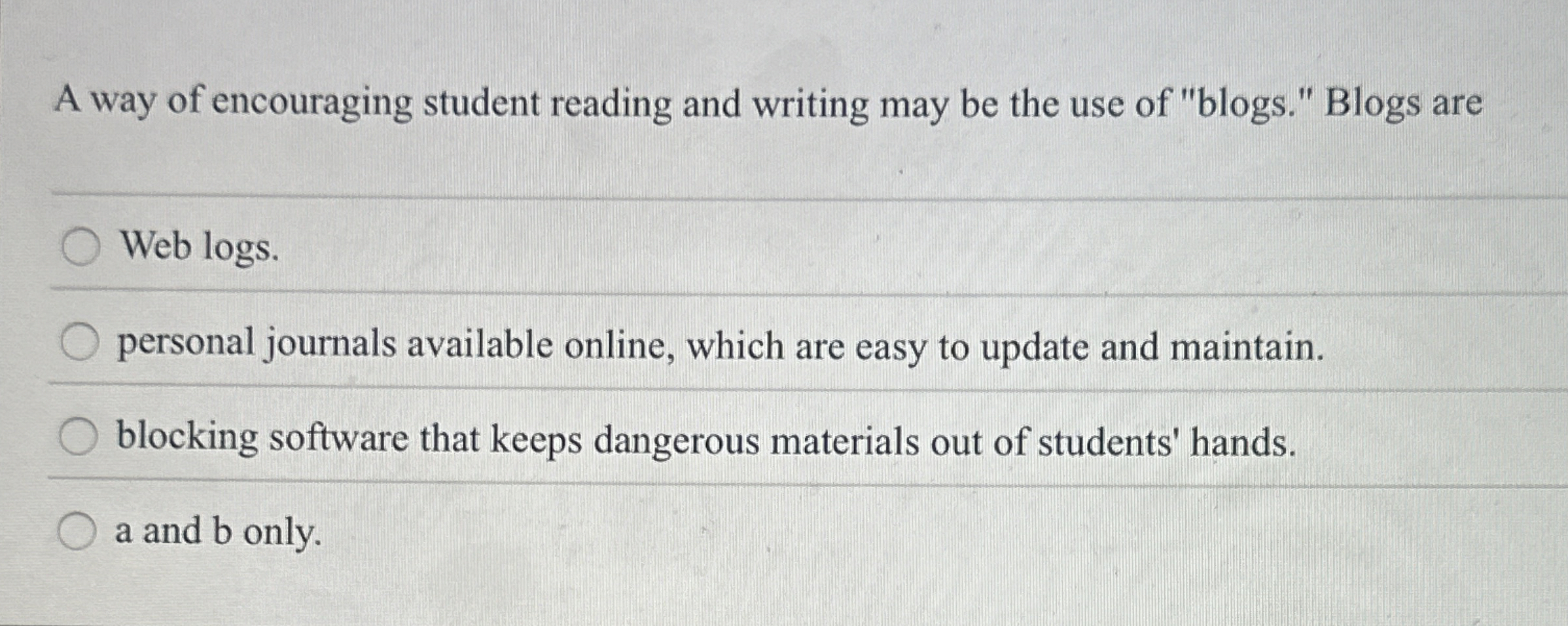 A way of encouraging student reading and writing
