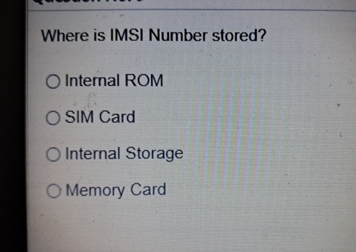 Where is IMSI Number stored? Internal ROM SIM