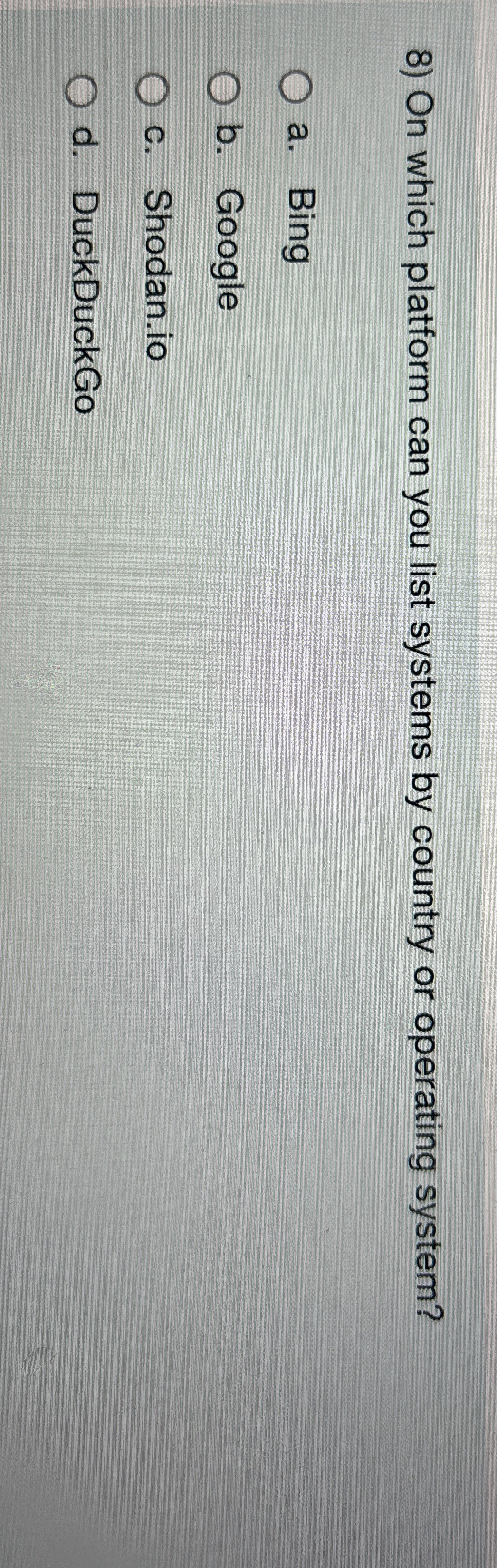 On which platform can you list systems by country