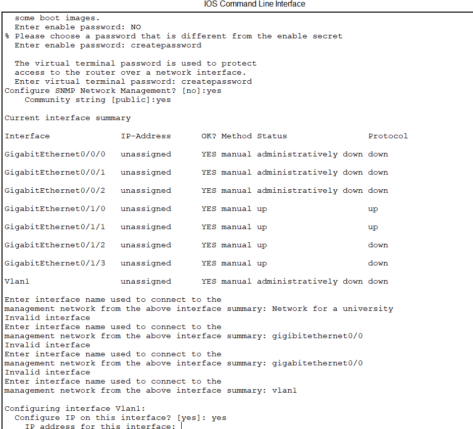 What should be the IP address for V 1 ?