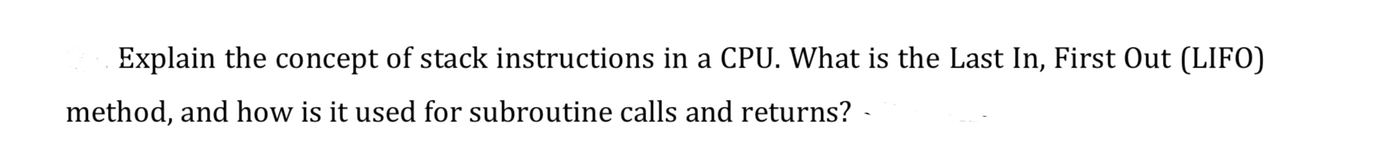 Explain the concept of stack instructions in a