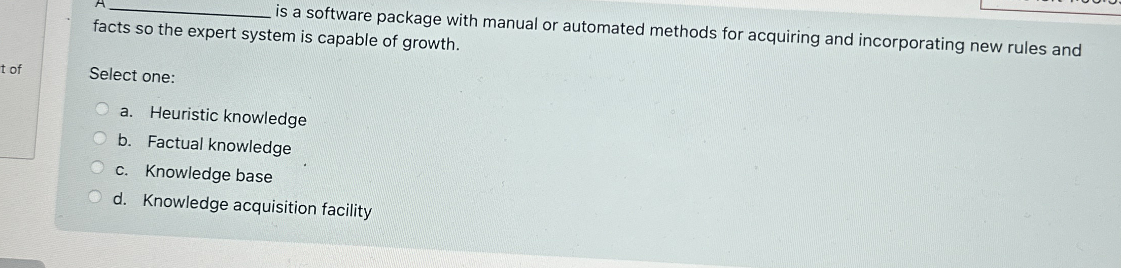 F is a software package with manual or automated