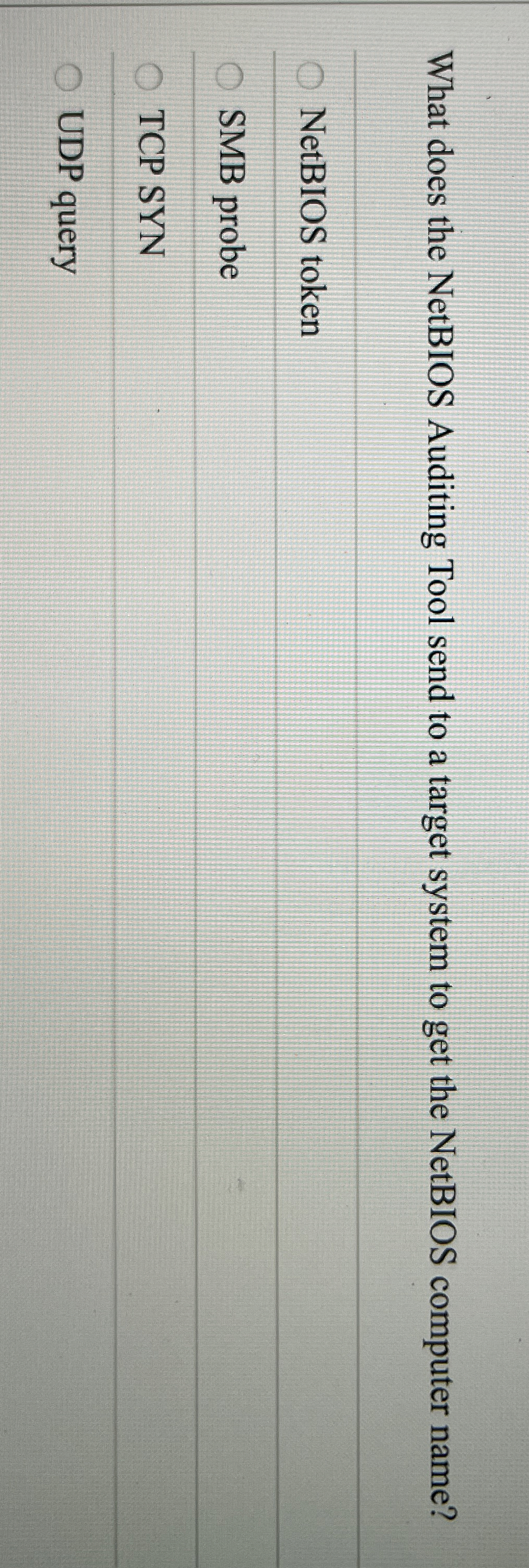 What does the NetBIOS Auditing Tool send to a