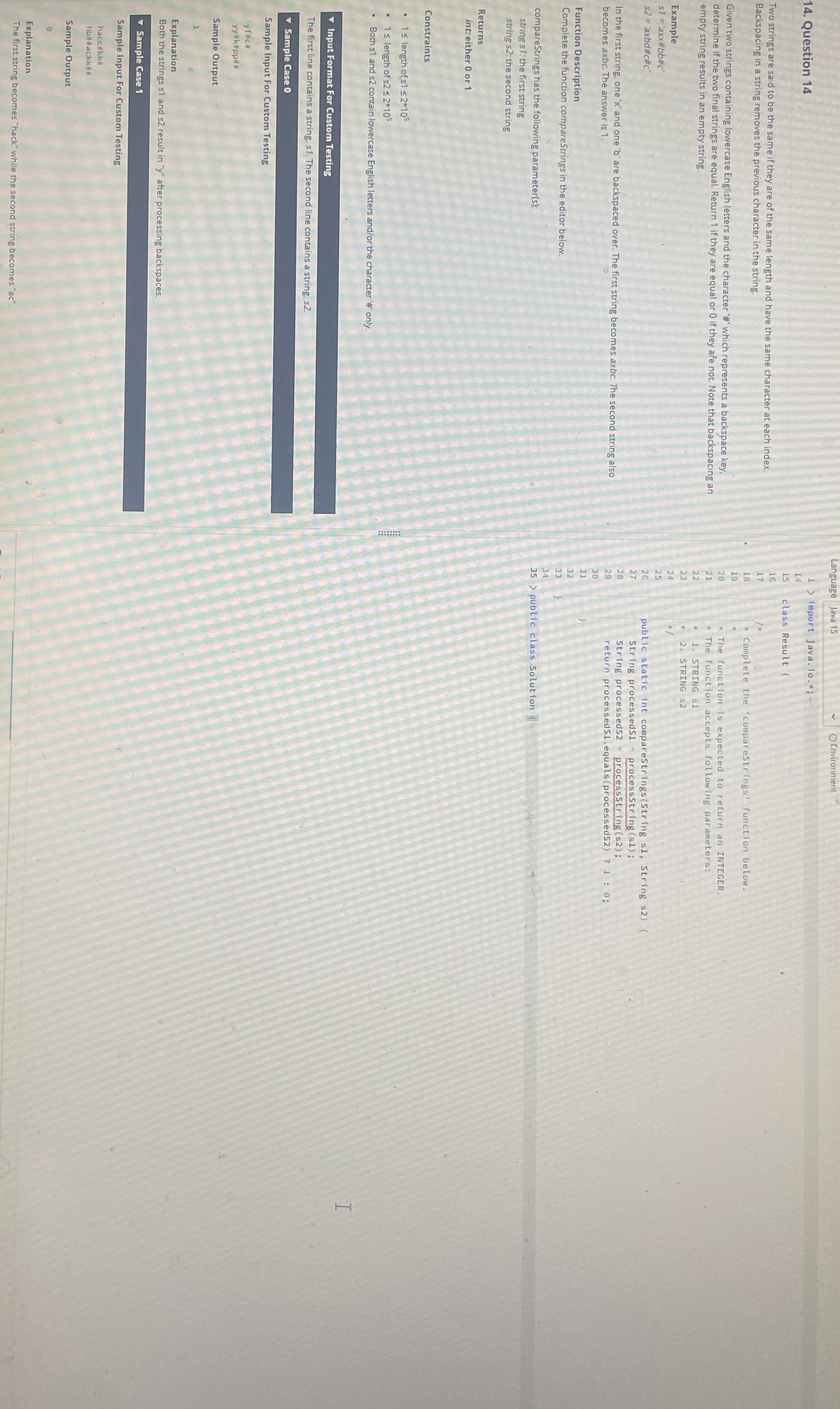 Language Java 1 5 Invironment Question 1 4 Two