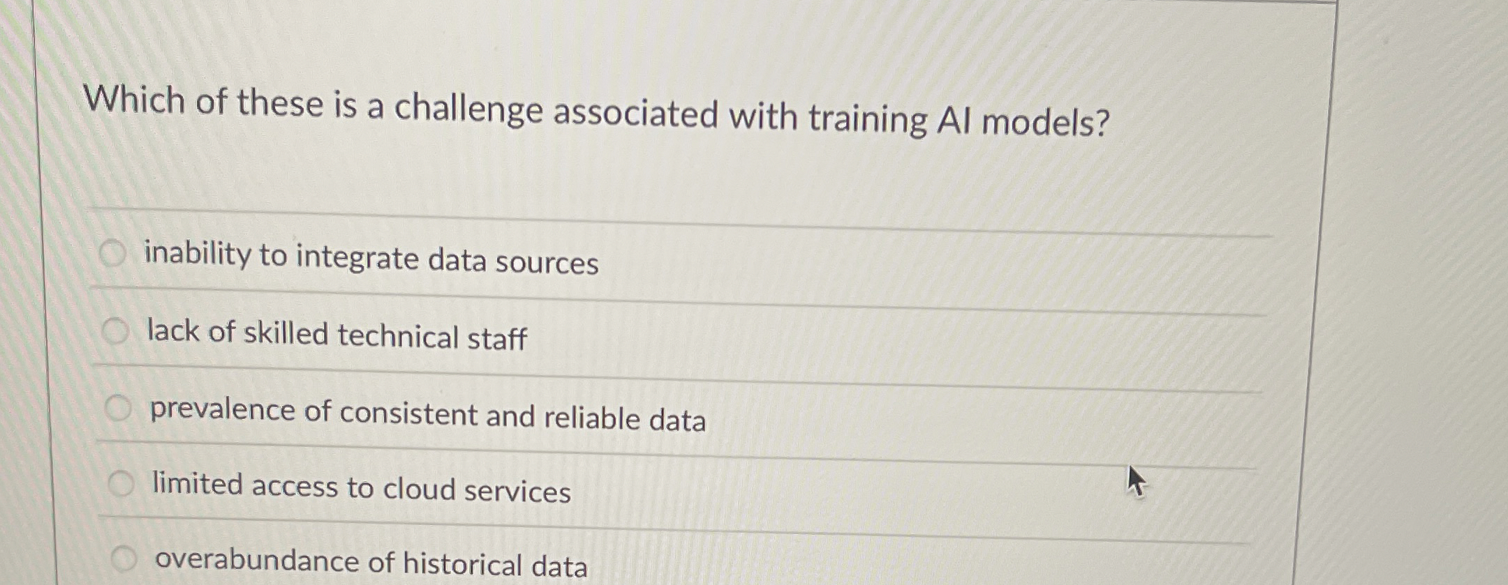 Which of these is a challenge associated with