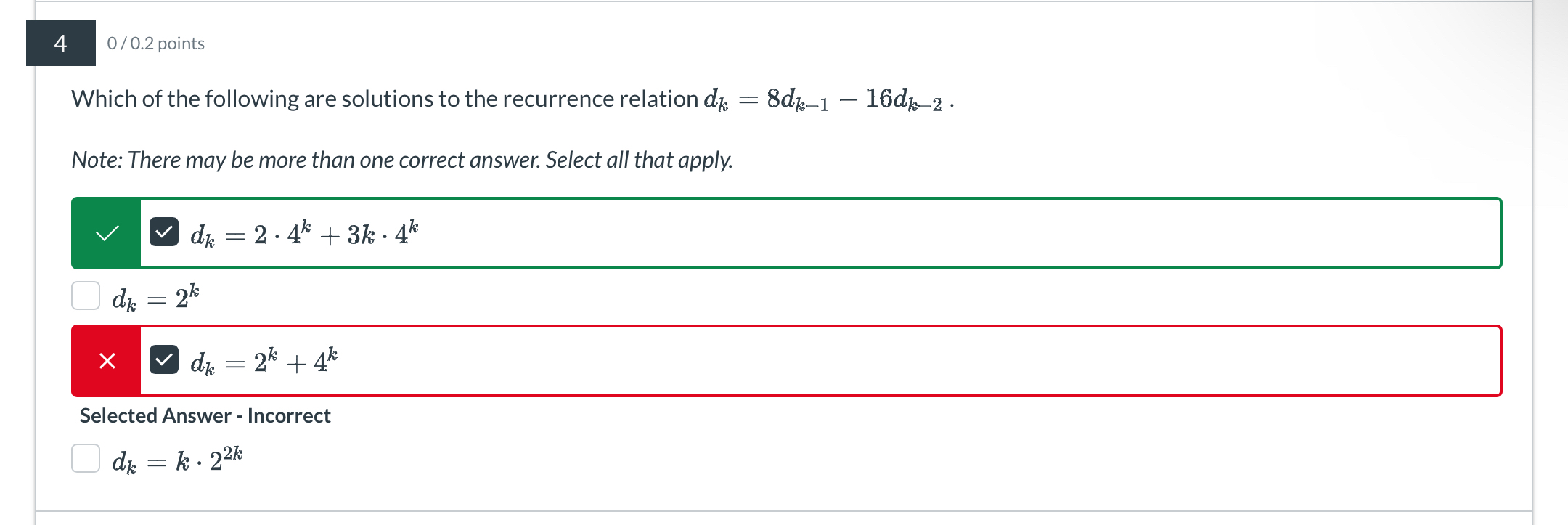 4 0 0 . 2 points Which of the following are
