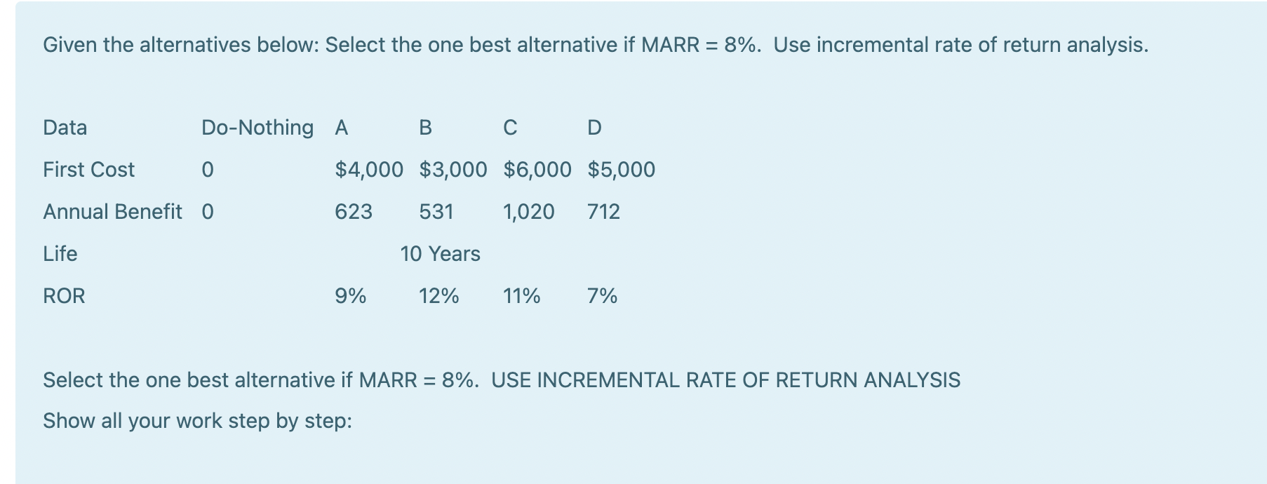 Please solve and show all work! Given the