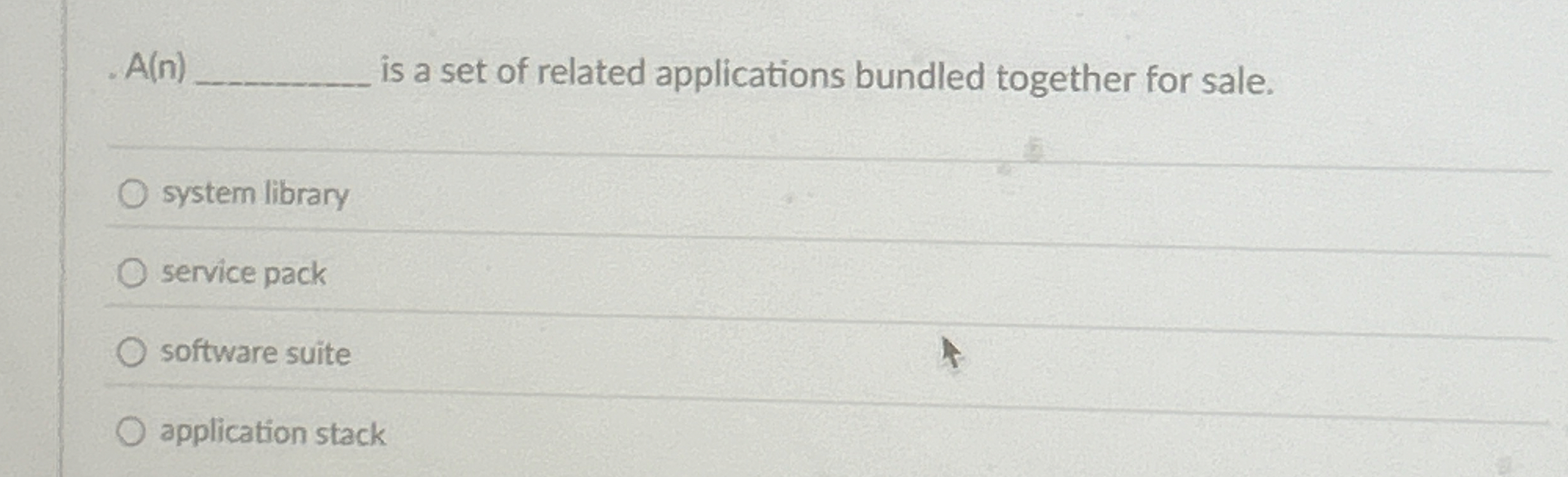 A ( n is a set of related applications bundled