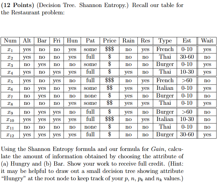 Using the Shannon Entropy formula and our formula