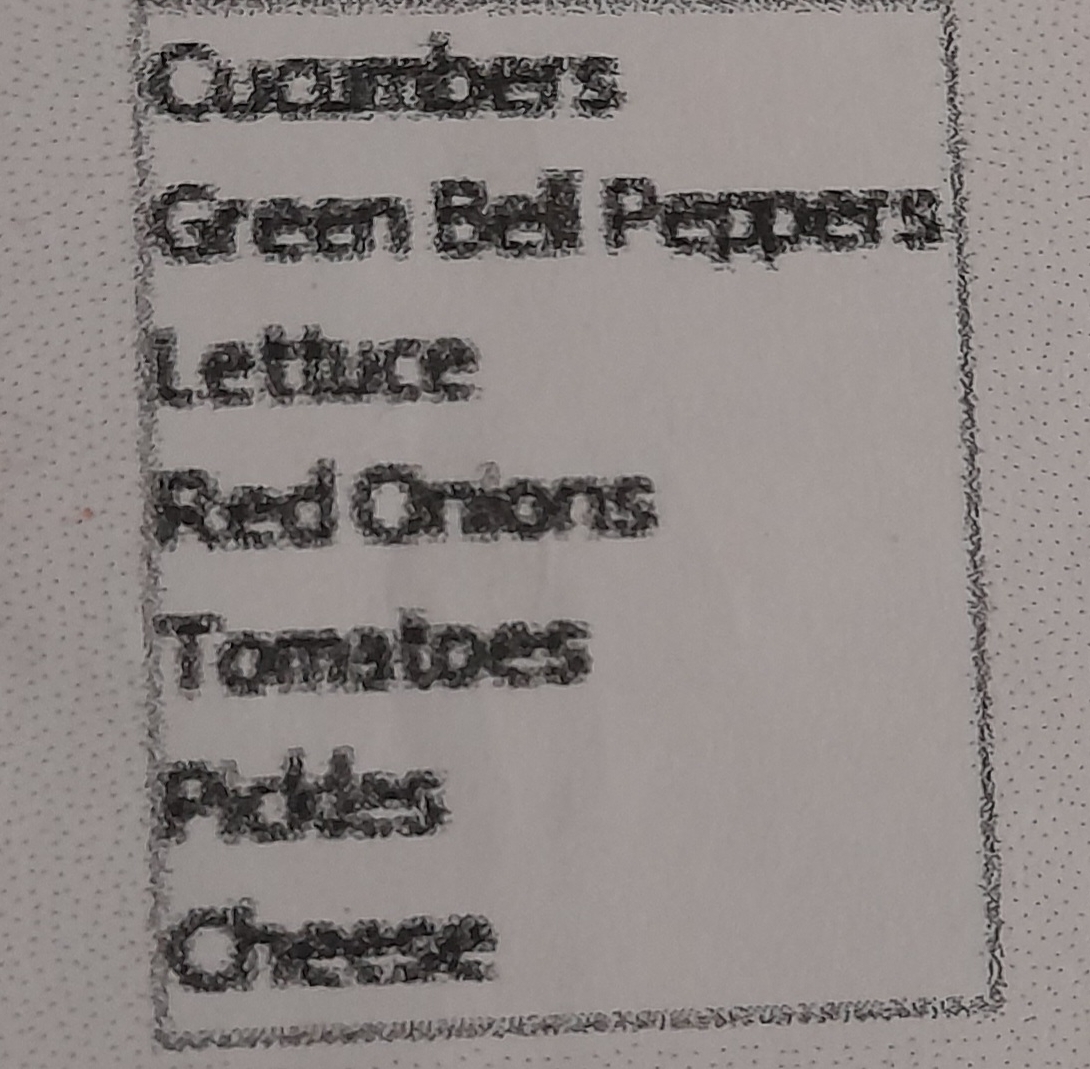 Make a combo box in java to hold : Cucumbers