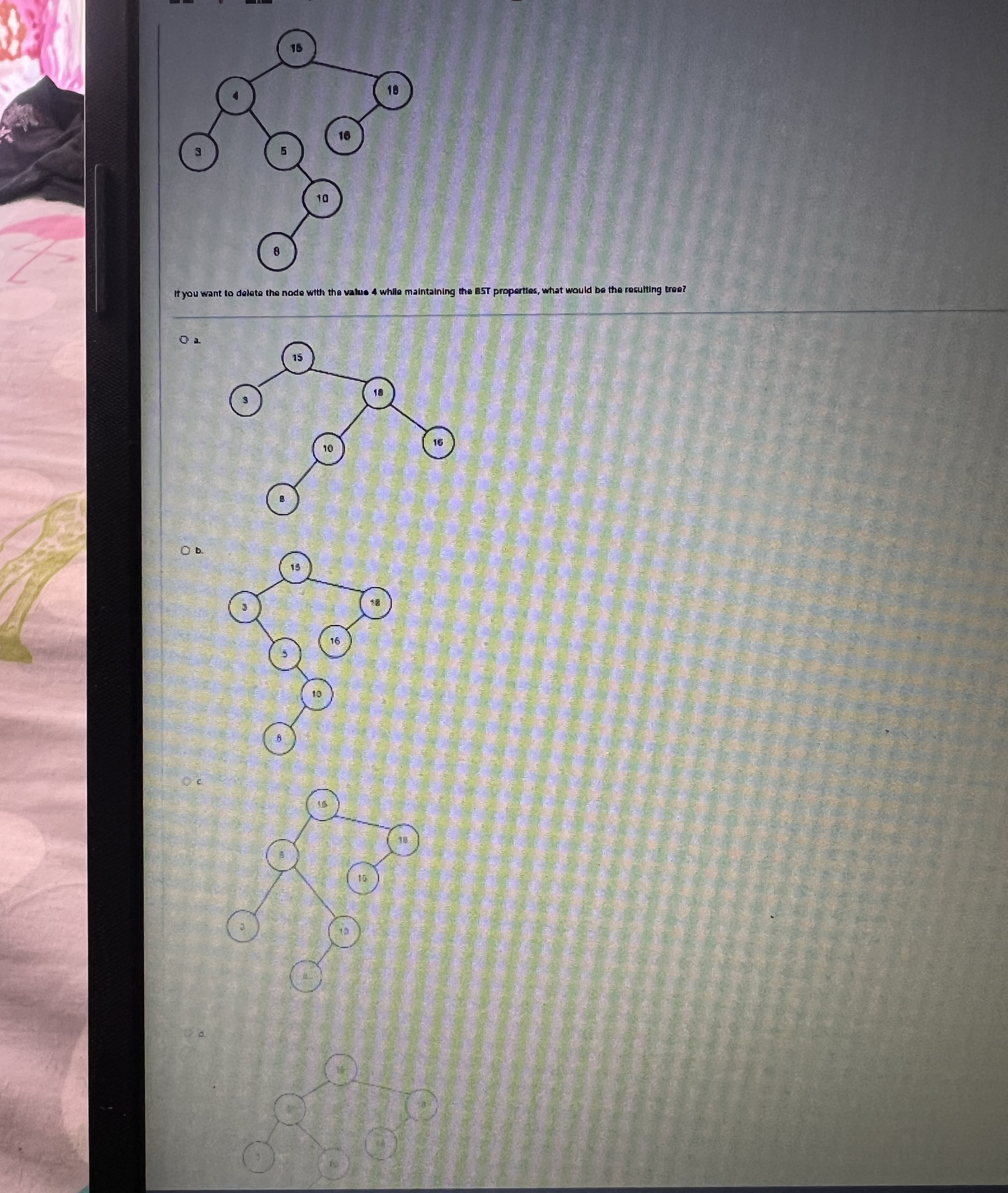 It you want to delete the node with the value 4